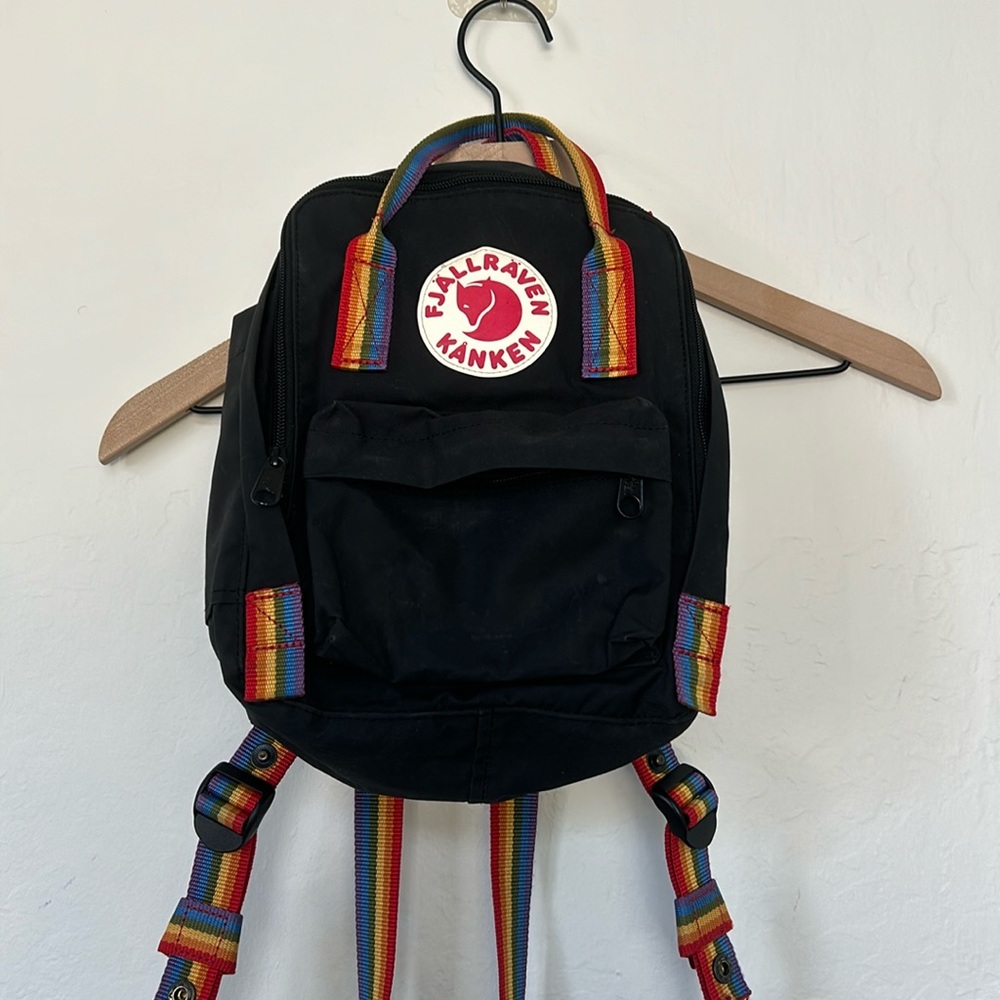 Fjallraven Kanken Rainbow Mini backpack.